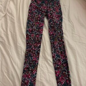 Lululemon Floral Printed Leggings - Pink & Teal